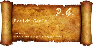 Preidt Gerle névjegykártya